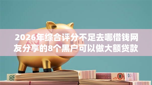 2026年综合评分不足去哪借钱网友分享的8个黑户可以做大额贷款app我觉得不错！