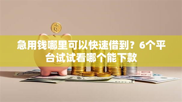 急用钱哪里可以快速借到？6个平台试试看哪个能下款