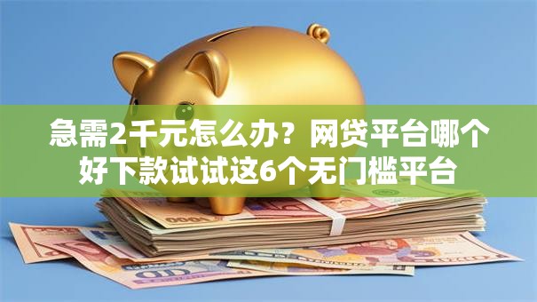 急需2千元怎么办?网贷平台哪个好下款试试这6个无门槛平台 急需2千元怎么办?网贷平台哪个好下款试试这6个无门槛平台