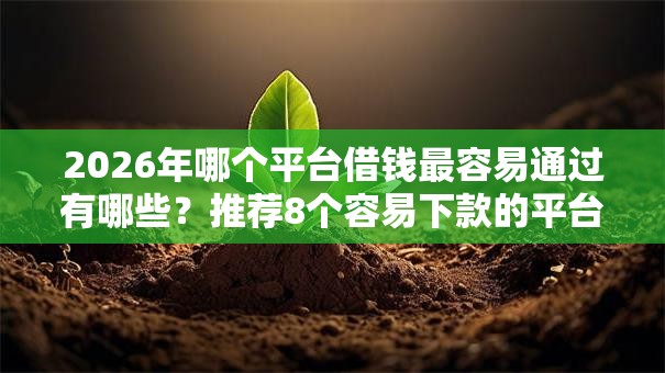 2026年哪个平台借钱最容易通过有哪些？推荐8个容易下款的平台