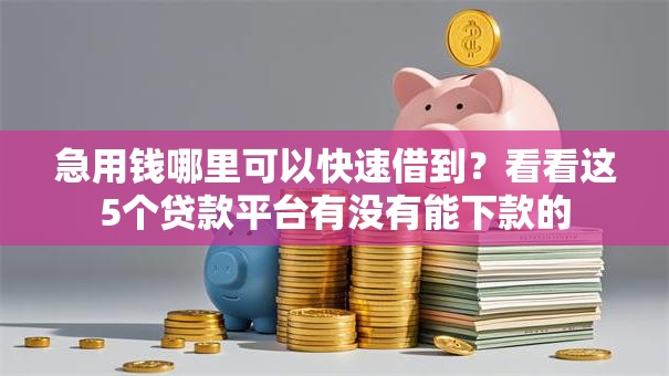 急用钱哪里可以快速借到?看看这5个贷款平台有没有能下款的 急用钱哪里可以快速借到?看看这5个贷款平台有没有能下款的