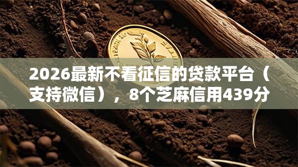 2026最新不看征信的贷款平台（支持微信），8个芝麻信用439分下款的平台无私分享
