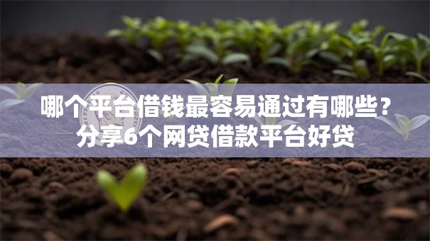 哪个平台借钱最容易通过有哪些？分享6个网贷借款平台好贷