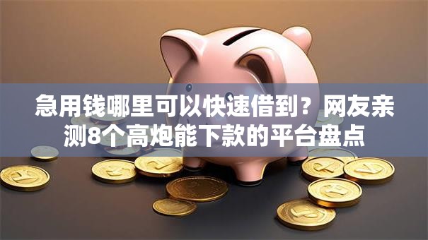 急用钱哪里可以快速借到？网友亲测8个高炮能下款的平台盘点