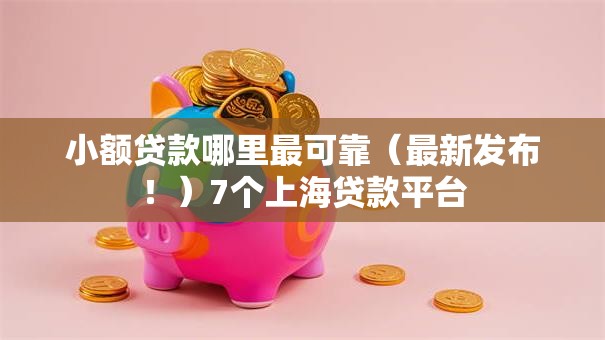 小额贷款哪里最可靠(最新发布!)7个上海贷款平台 小额贷款哪里最可靠(最新发布!)7个上海贷款平台