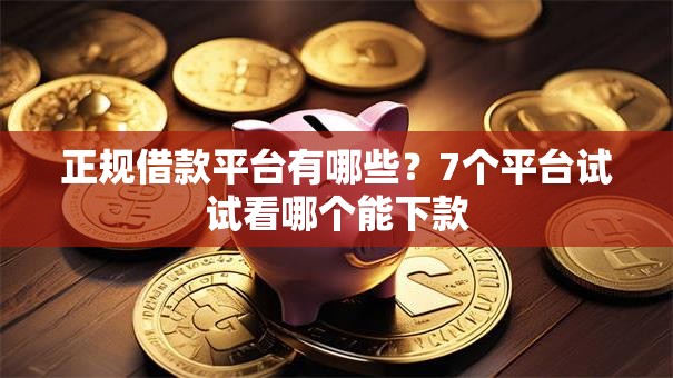 正规借款平台有哪些？7个平台试试看哪个能下款