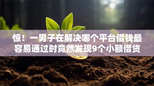 惊!一男子在解决哪个平台借钱最容易通过时竟然发现9个小额借贷不看征信的平台,事后分享了出来 惊!一男子在解决哪个平台借钱最容易通过时竟然发现9个小额借贷不看征信的平台,事后分享了出来