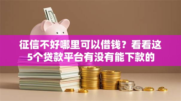 征信不好哪里可以借钱?看看这5个贷款平台有没有能下款的 征信不好哪里可以借钱?看看这5个贷款平台有没有能下款的