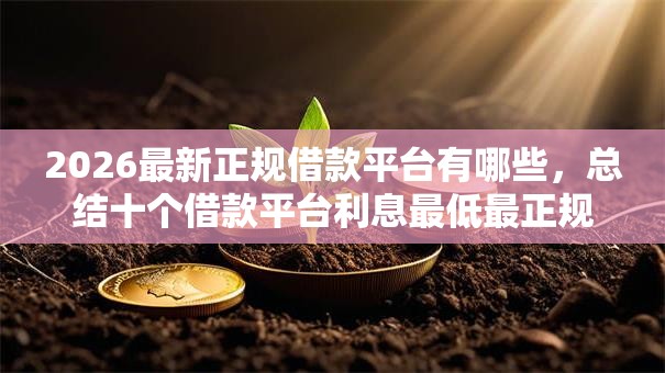 2026最新正规借款平台有哪些,总结十个借款平台利息最低最正规放款最快! 2026最新正规借款平台有哪些,总结十个借款平台利息最低最正规放款最快!