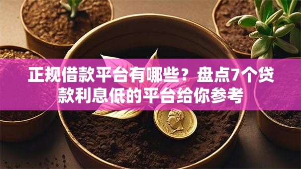 正规借款平台有哪些?盘点7个贷款利息低的平台给你参考 正规借款平台有哪些?盘点7个贷款利息低的平台给你参考