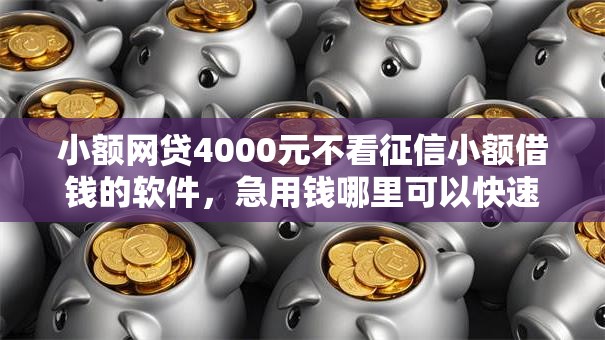 小额网贷4000元不看征信小额借钱的软件，急用钱哪里可以快速借到的8个平台介绍