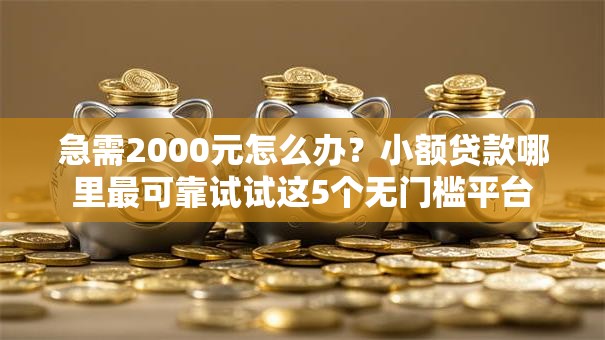 急需2000元怎么办？小额贷款哪里最可靠试试这5个无门槛平台