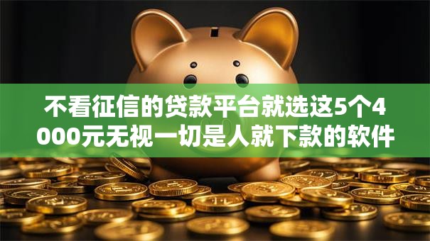 不看征信的贷款平台就选这5个4000元无视一切是人就下款的软件