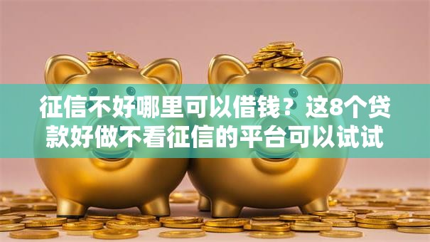 征信不好哪里可以借钱？这8个贷款好做不看征信的平台可以试试