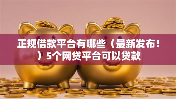 正规借款平台有哪些(最新发布!)5个网贷平台可以贷款 正规借款平台有哪些(最新发布!)5个网贷平台可以贷款