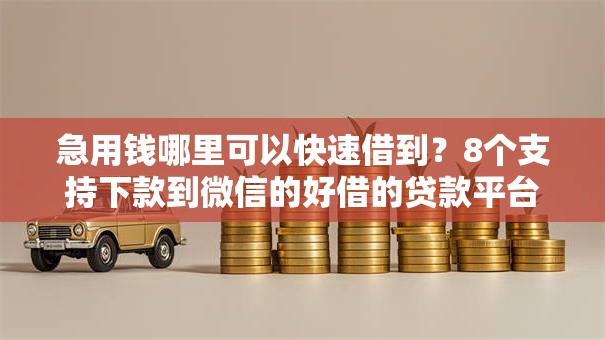 急用钱哪里可以快速借到？8个支持下款到微信的好借的贷款平台
