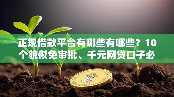 正规借款平台有哪些有哪些?10个貌似免审批、千元网贷口子必下的合集 正规借款平台有哪些有哪些?10个貌似免审批、千元网贷口子必下的合集