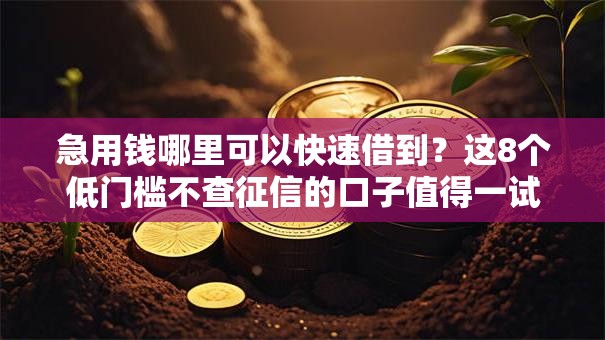 急用钱哪里可以快速借到？这8个低门槛不查征信的口子值得一试