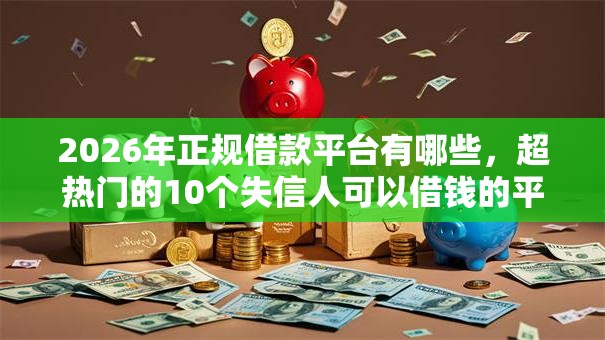 2026年正规借款平台有哪些，超热门的10个失信人可以借钱的平台推荐