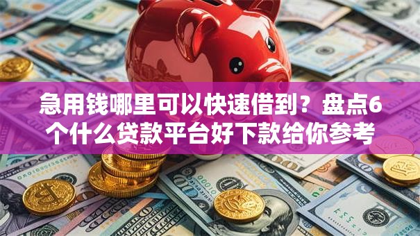 急用钱哪里可以快速借到？盘点6个什么贷款平台好下款给你参考