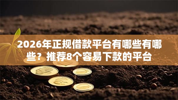 2026年正规借款平台有哪些有哪些？推荐8个容易下款的平台