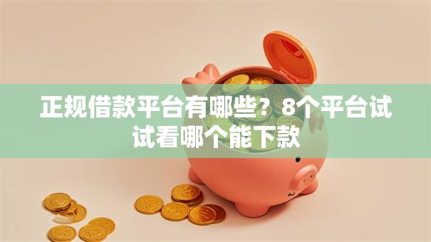 正规借款平台有哪些？8个平台试试看哪个能下款