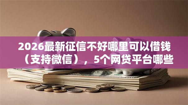 2026最新征信不好哪里可以借钱（支持微信），5个网贷平台哪些不上征信无私分享