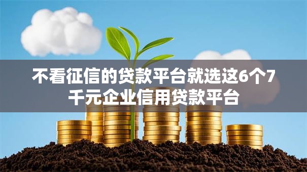不看征信的贷款平台就选这6个7千元企业信用贷款平台 不看征信的贷款平台就选这6个7千元企业信用贷款平台