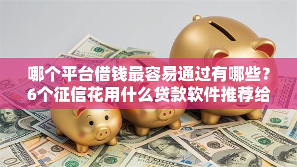 哪个平台借钱最容易通过有哪些?6个征信花用什么贷款软件推荐给你 哪个平台借钱最容易通过有哪些?6个征信花用什么贷款软件推荐给你