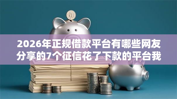 2026年正规借款平台有哪些网友分享的7个征信花了下款的平台我觉得不错！