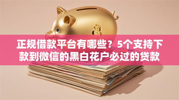 正规借款平台有哪些？5个支持下款到微信的黑白花户必过的贷款平台