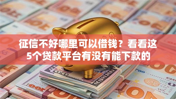 征信不好哪里可以借钱?看看这5个贷款平台有没有能下款的 征信不好哪里可以借钱?看看这5个贷款平台有没有能下款的