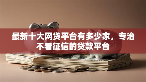 最新十大网贷平台有多少家，专治不看征信的贷款平台