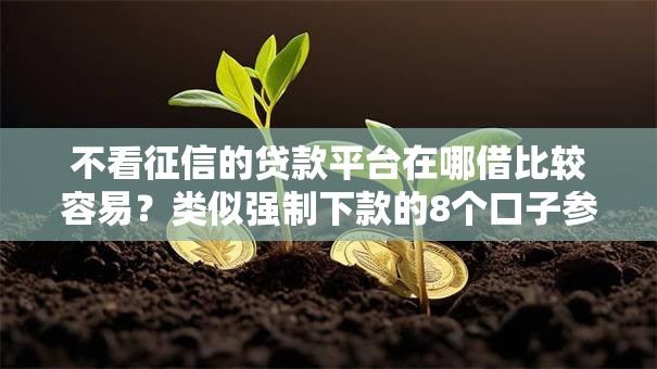 不看征信的贷款平台在哪借比较容易？类似强制下款的8个口子参考