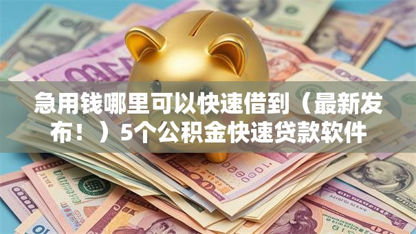 急用钱哪里可以快速借到（最新发布！）5个公积金快速贷款软件