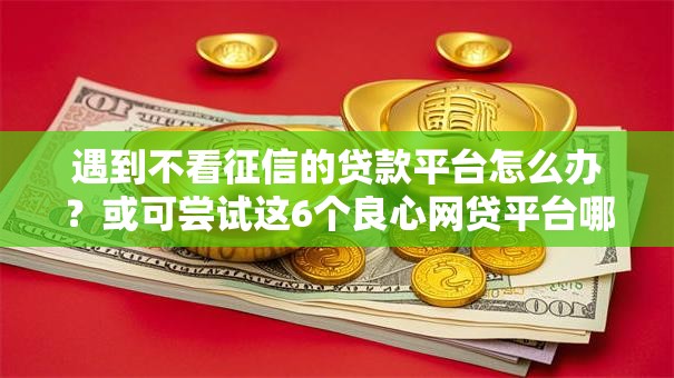 遇到不看征信的贷款平台怎么办？或可尝试这6个良心网贷平台哪些好