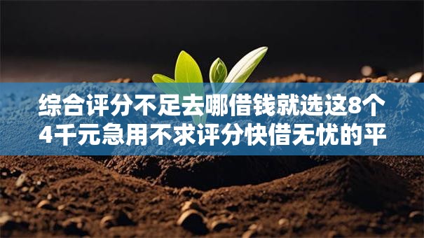 综合评分不足去哪借钱就选这8个4千元急用不求评分快借无忧的平台