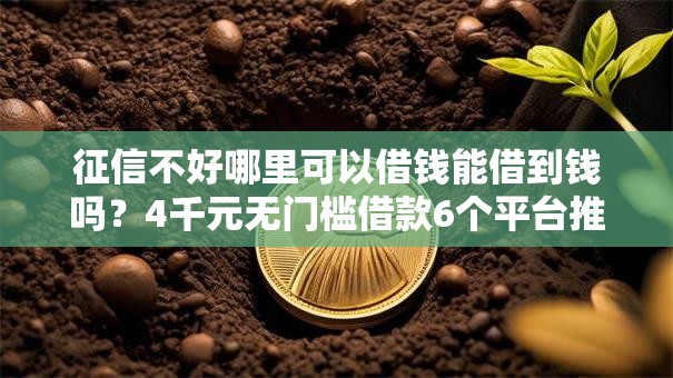 征信不好哪里可以借钱能借到钱吗?4千元无门槛借款6个平台推荐 征信不好哪里可以借钱能借到钱吗?4千元无门槛借款6个平台推荐