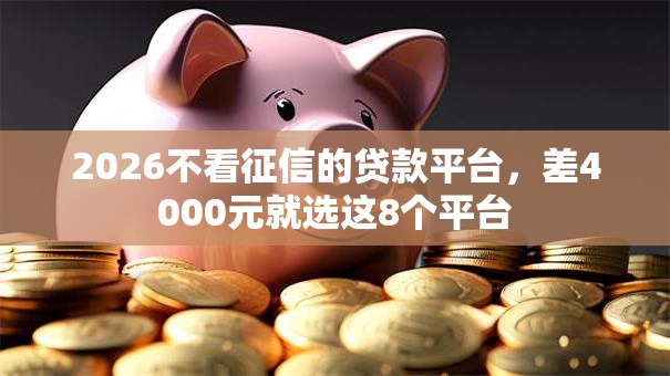 2026不看征信的贷款平台，差4000元就选这8个平台