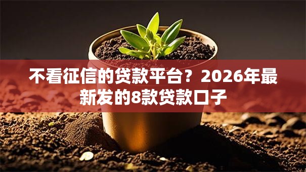 不看征信的贷款平台?2026年最新发的8款贷款口子 不看征信的贷款平台?2026年最新发的8款贷款口子