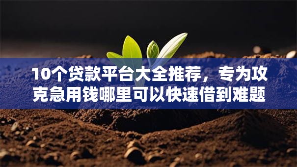 10个贷款平台大全推荐,专为攻克急用钱哪里可以快速借到难题 10个贷款平台大全推荐,专为攻克急用钱哪里可以快速借到难题