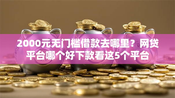 2000元无门槛借款去哪里？网贷平台哪个好下款看这5个平台