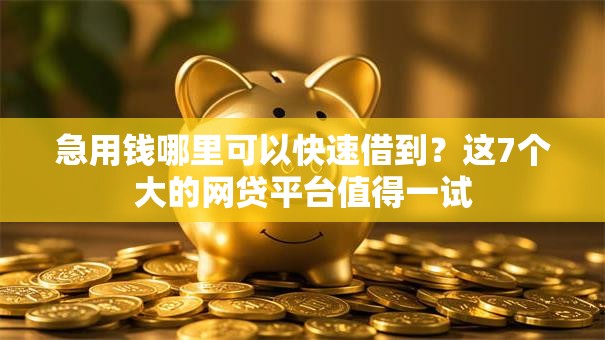 急用钱哪里可以快速借到？这7个大的网贷平台值得一试