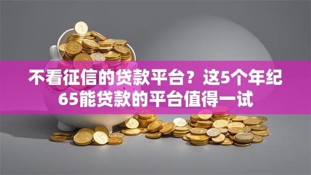 不看征信的贷款平台？这5个年纪65能贷款的平台值得一试
