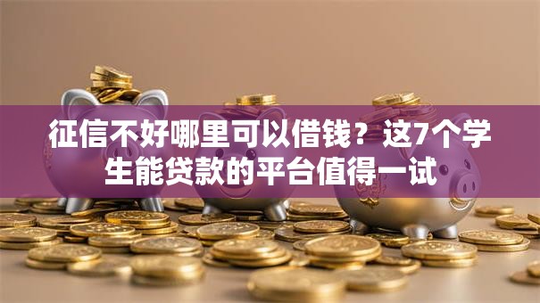 征信不好哪里可以借钱?这7个学生能贷款的平台值得一试 征信不好哪里可以借钱?这7个学生能贷款的平台值得一试