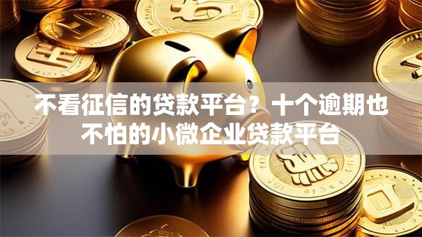 不看征信的贷款平台？十个逾期也不怕的小微企业贷款平台