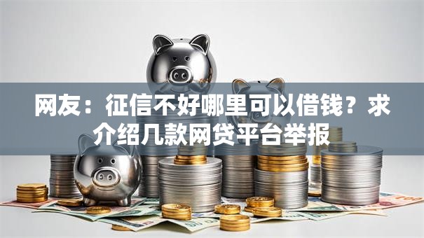 网友:征信不好哪里可以借钱?求介绍几款网贷平台举报 网友:征信不好哪里可以借钱?求介绍几款网贷平台举报