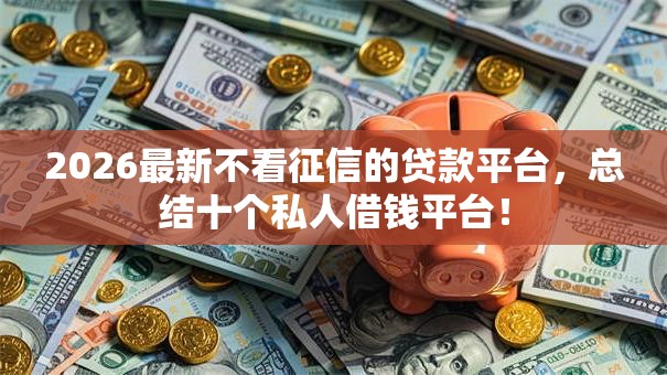 2026最新不看征信的贷款平台，总结十个私人借钱平台！