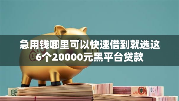 急用钱哪里可以快速借到就选这6个20000元黑平台贷款 急用钱哪里可以快速借到就选这6个20000元黑平台贷款