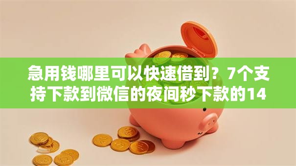 急用钱哪里可以快速借到?7个支持下款到微信的夜间秒下款的14天口子 急用钱哪里可以快速借到?7个支持下款到微信的夜间秒下款的14天口子